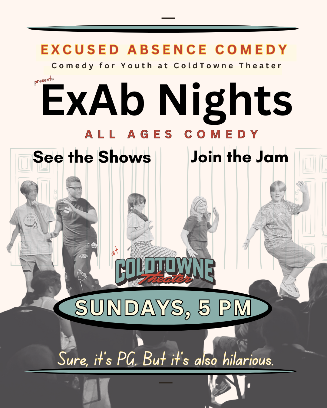 General Admission - 12/14/2025 5:00 pm - Austin - EXAB Nights: Weekly All Ages Comedy Shows and Improv Jams at ColdTowne Theater